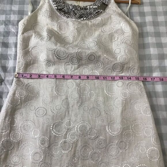 DRESS Silver Off White Le Chateau XS Jewels Embellishments silver bling bling - Picture 10 of 14